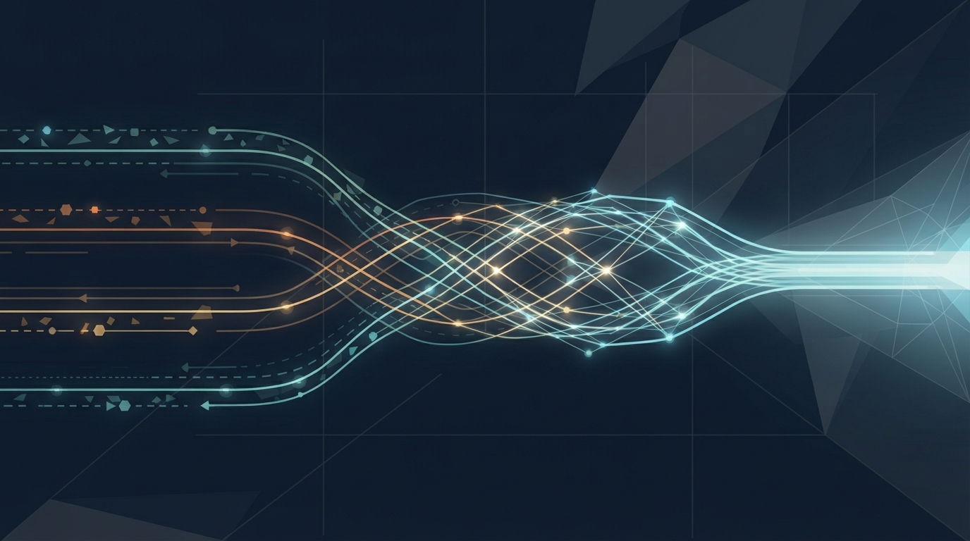 Abstract parallel light streams in dark space