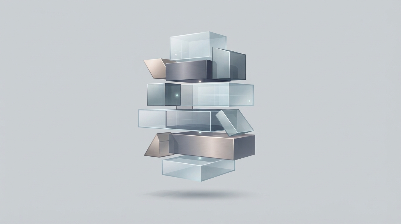 Abstract illustration of balanced structural blocks