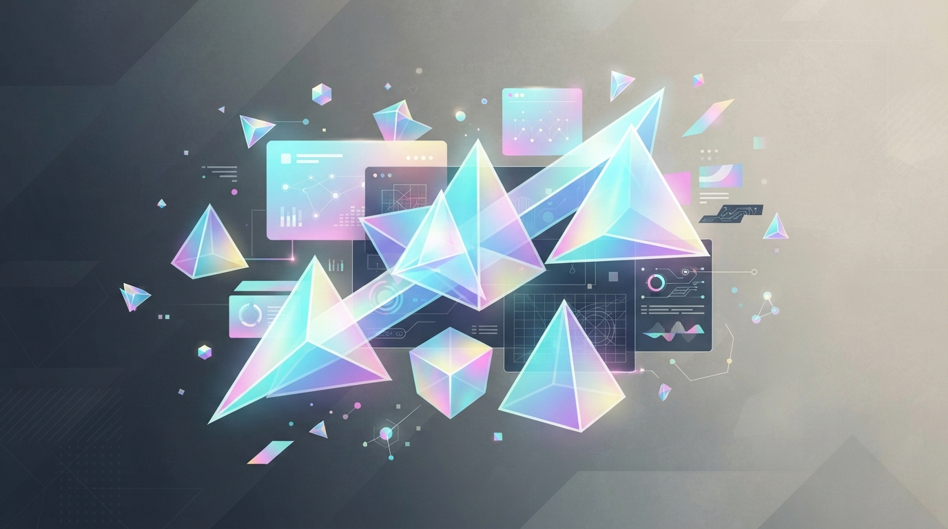 Abstract spatial commerce builder illustration