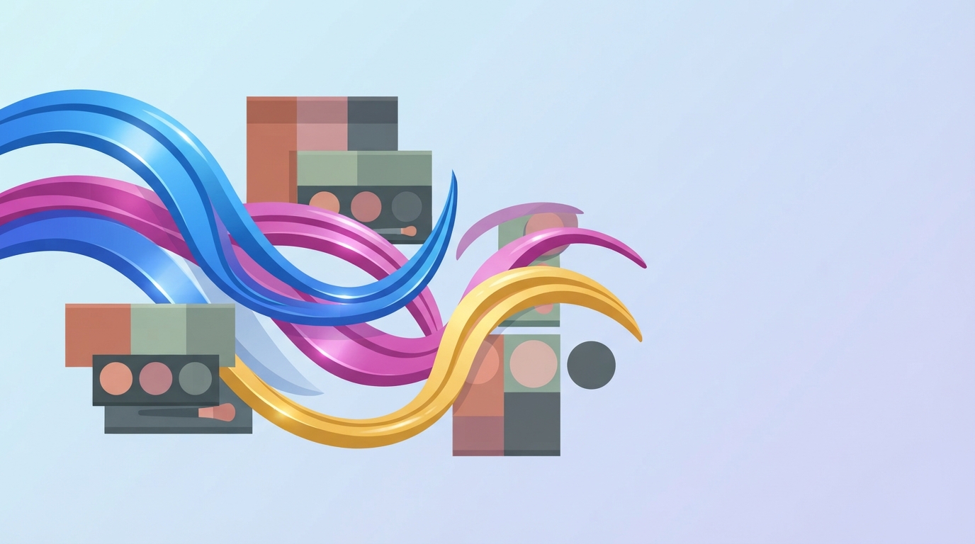 Abstract representation of hair cosmetics