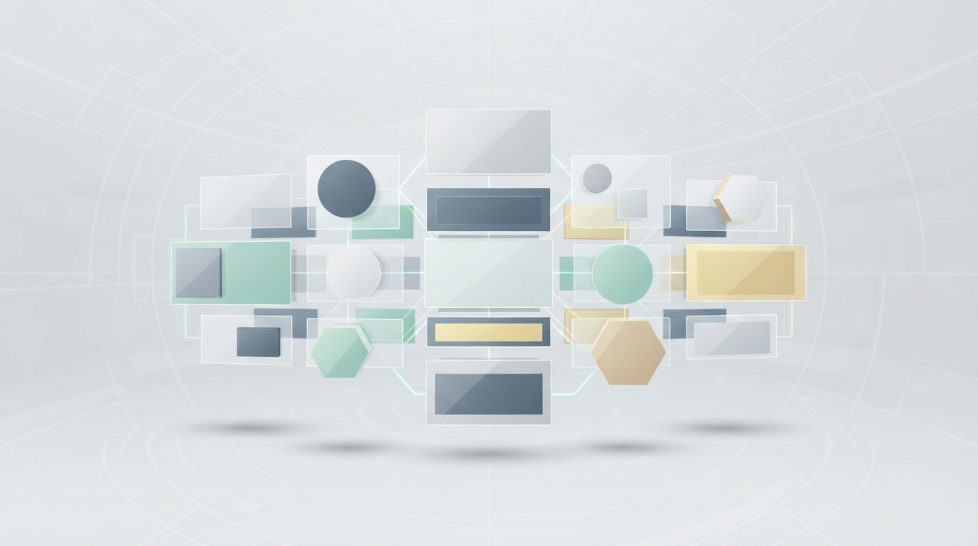 Abstract representation of digital user interfaces.