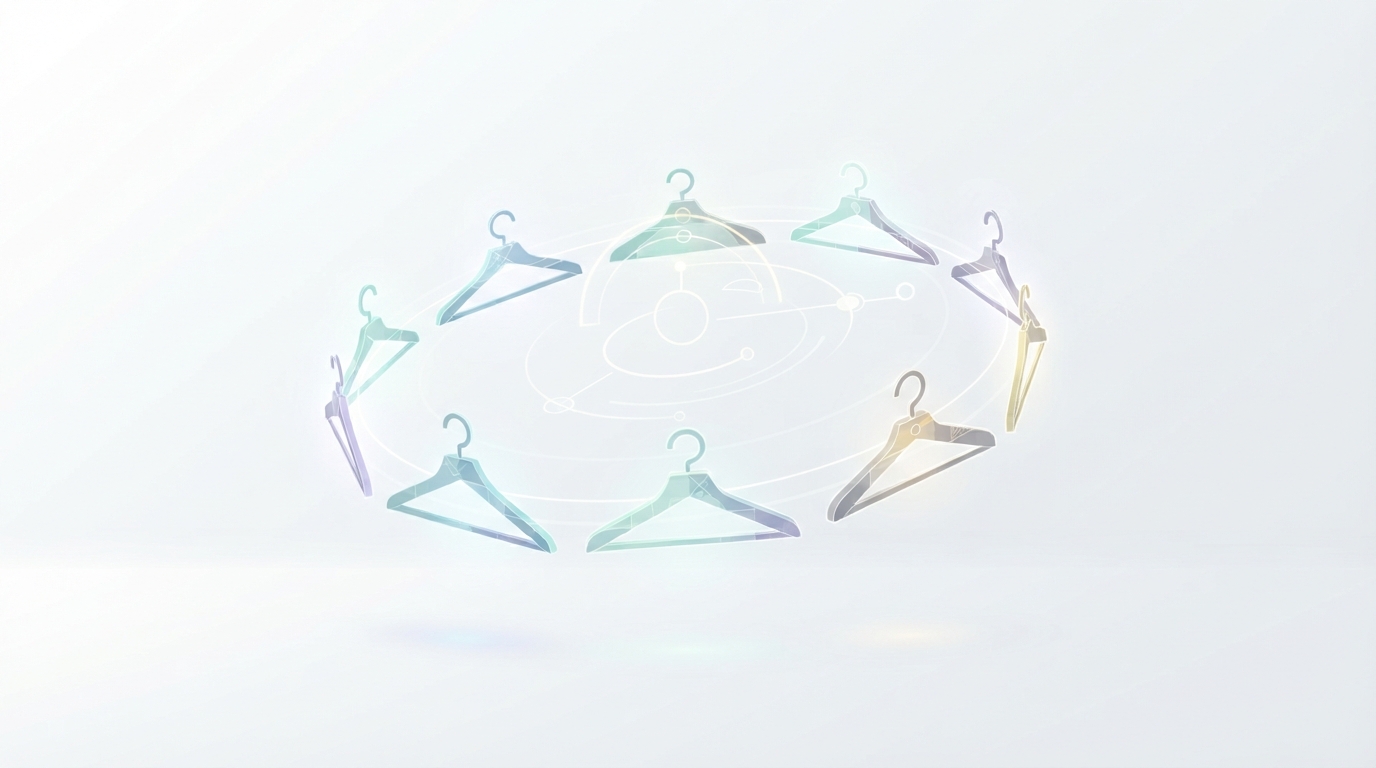 Abstract digital hanger carousel