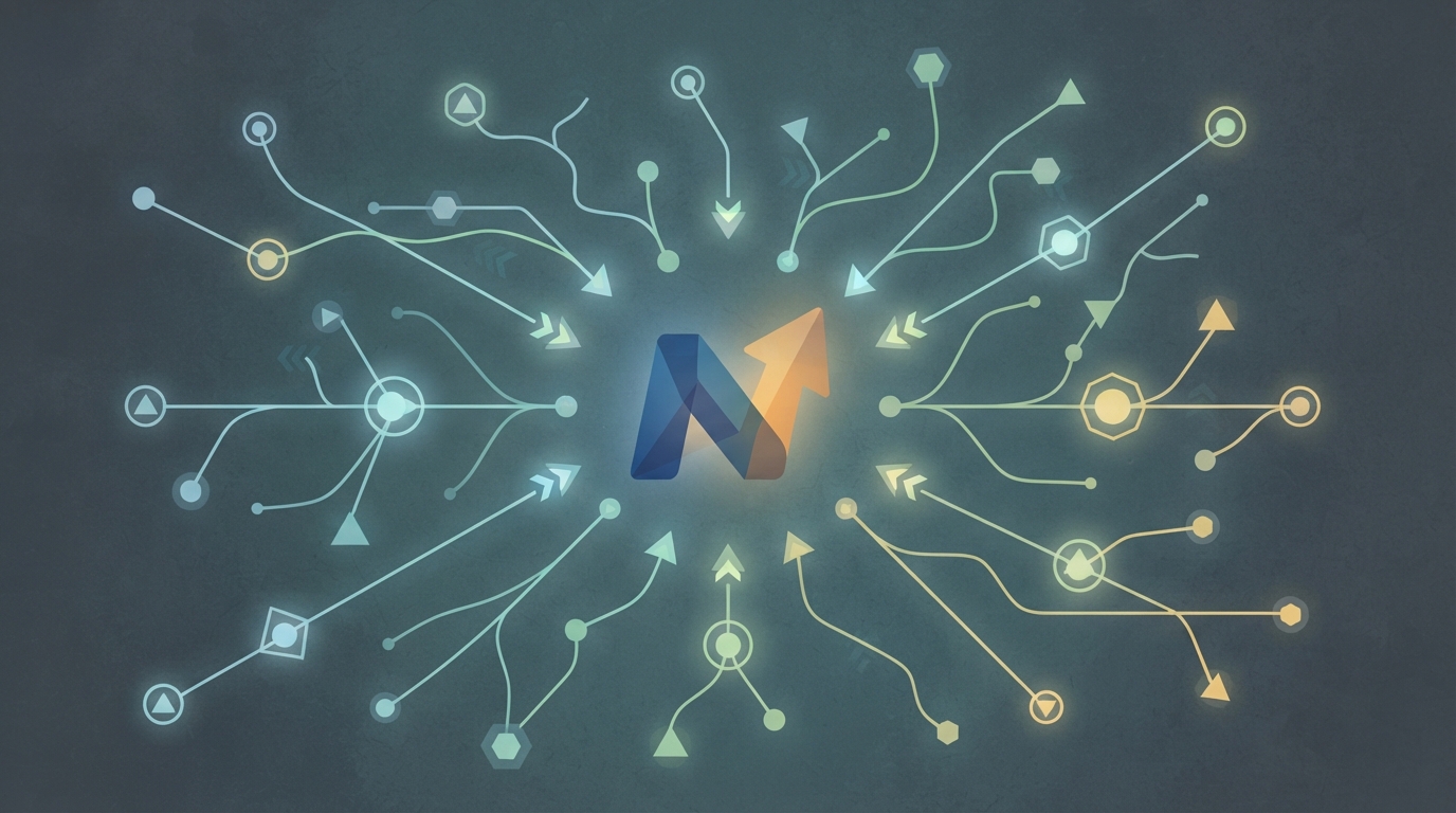 Glowing network of recommendation nodes