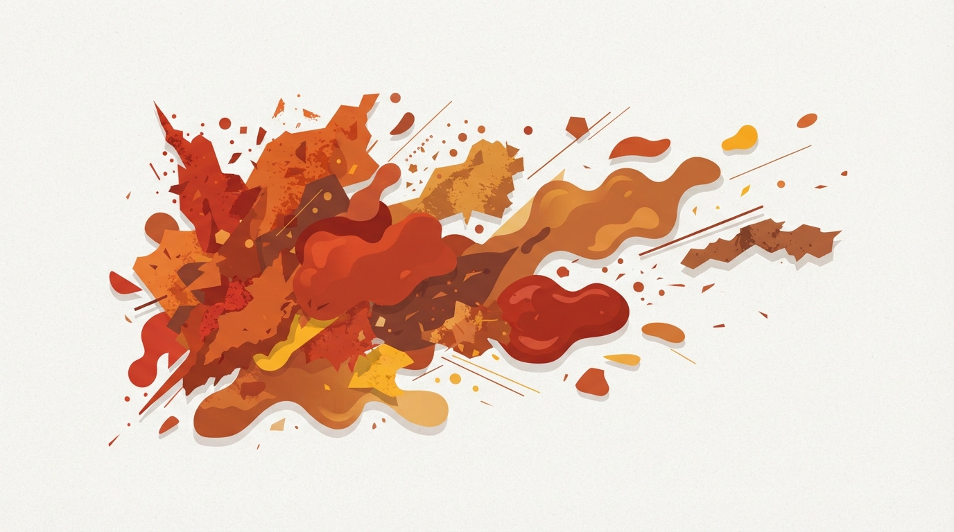 Abstract depiction of rich culinary ingredients and flavors