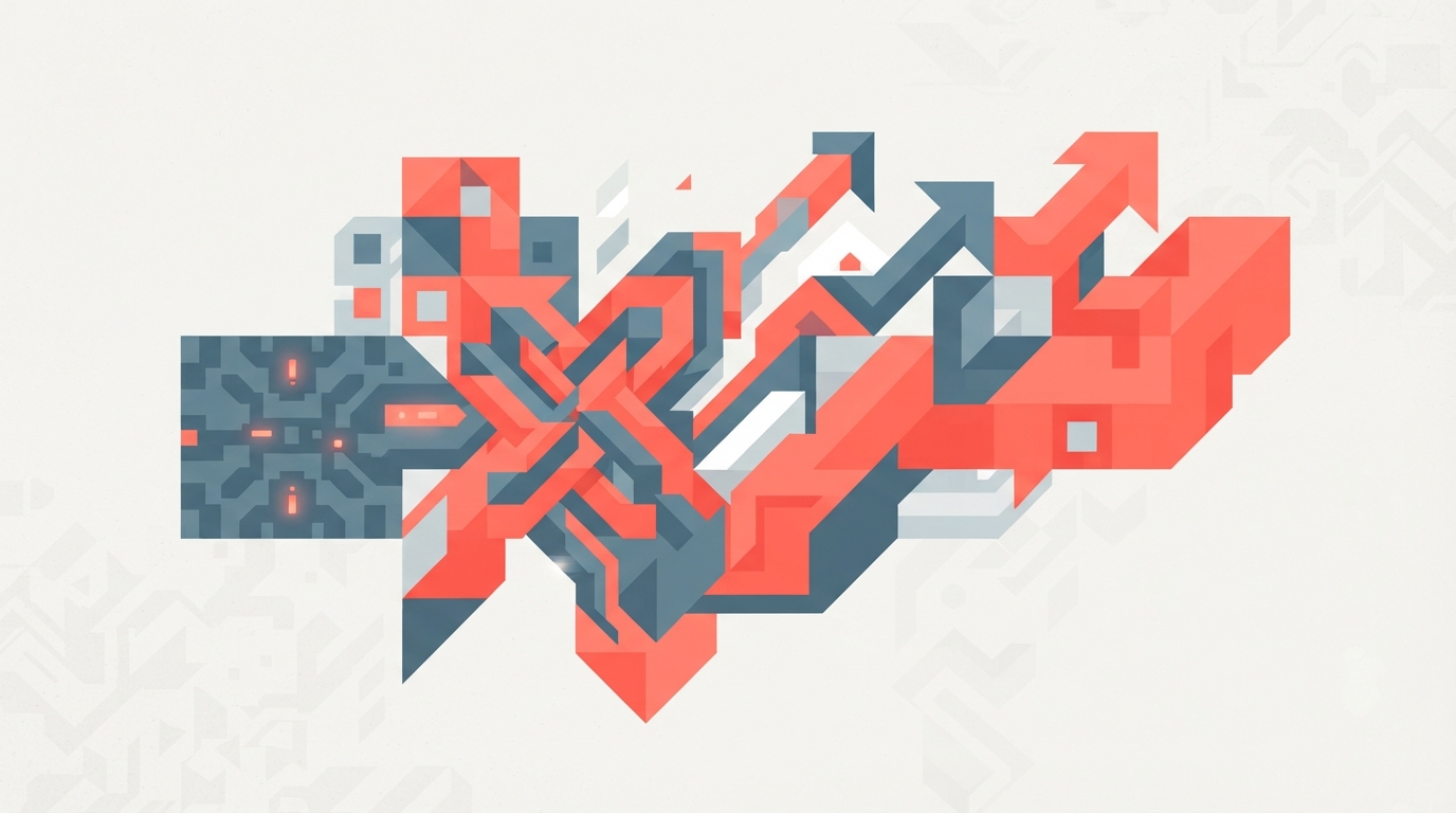 Abstract geometric shapes representing multi-lingual translation and content creation