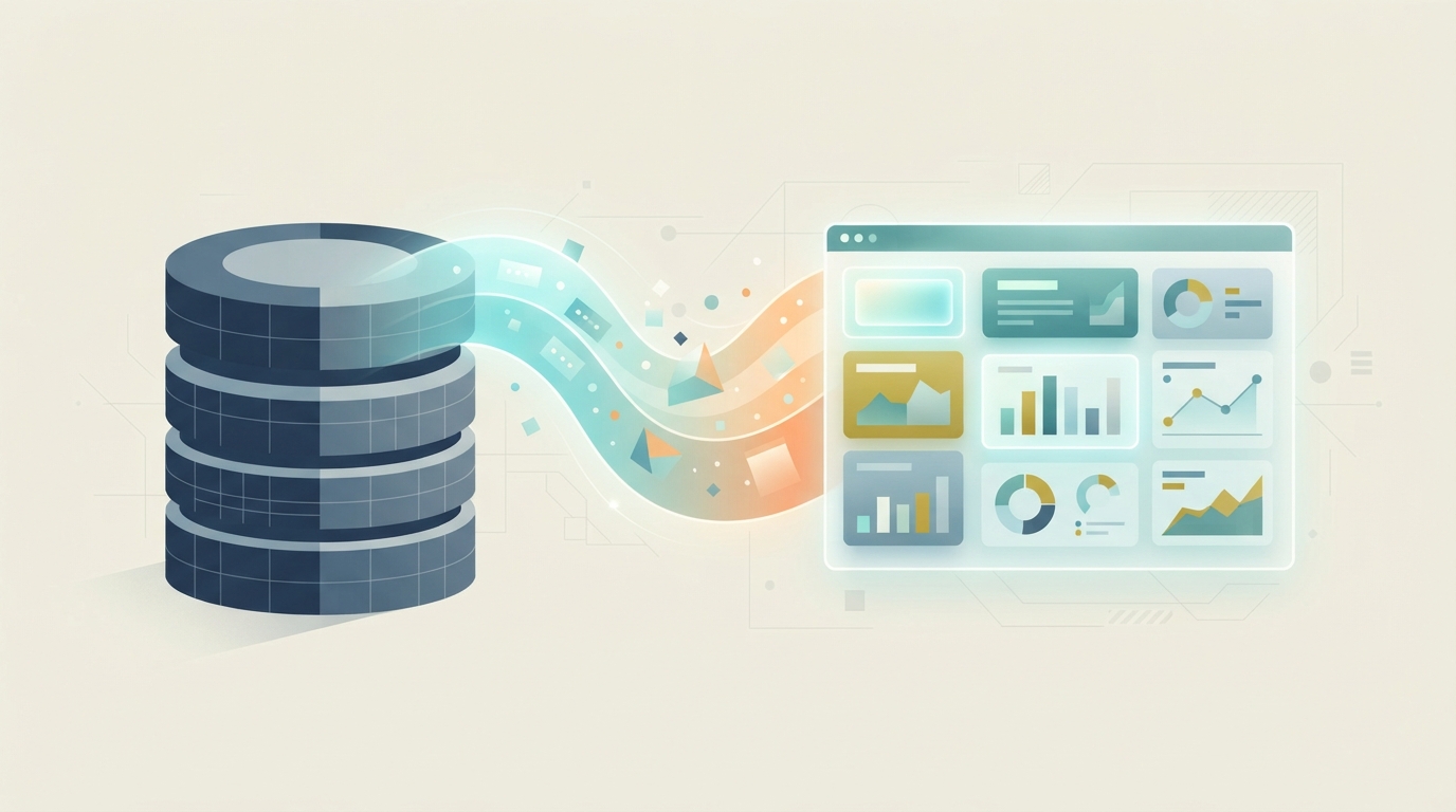 Database transforming into dashboard