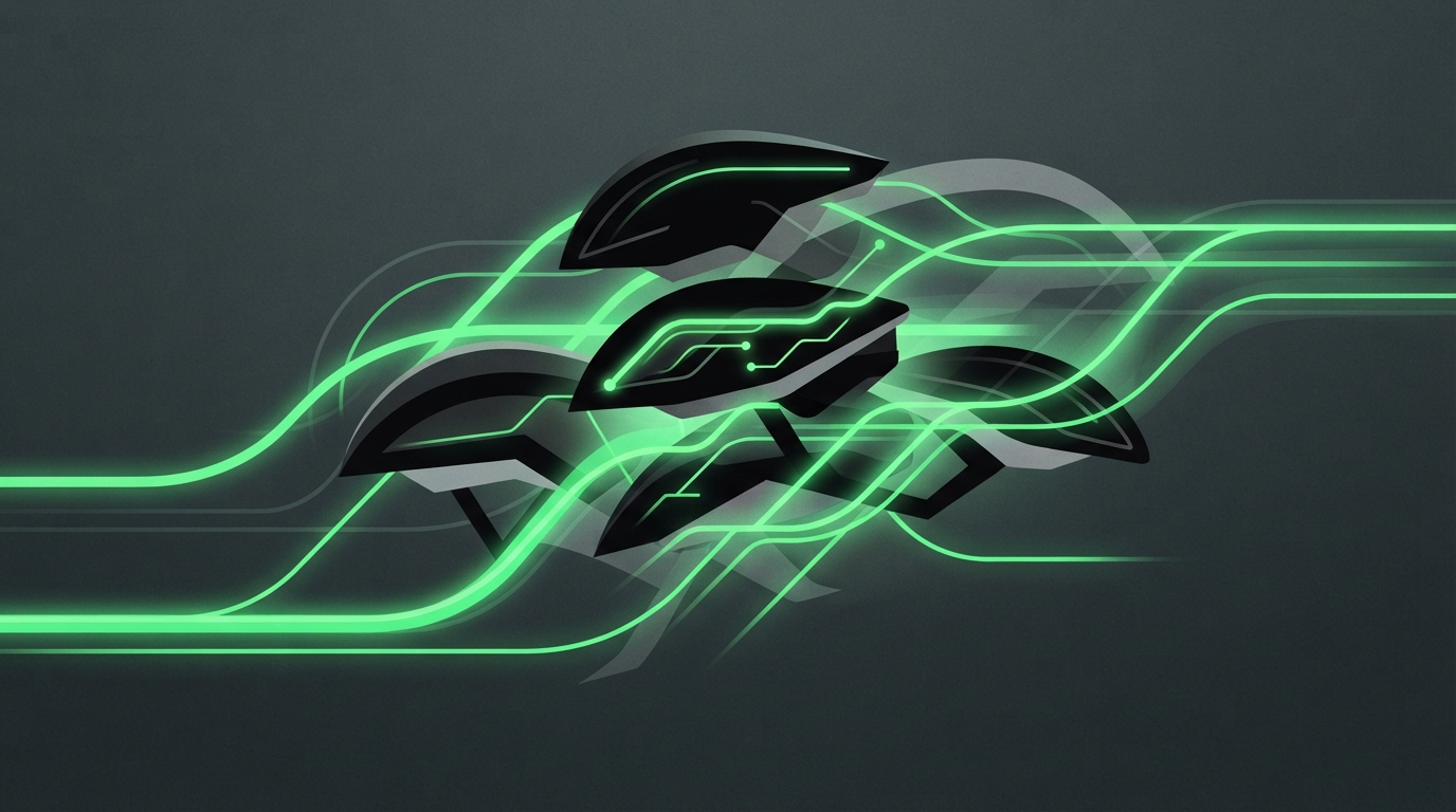 Abstract urban EV lifestyle gear illustration