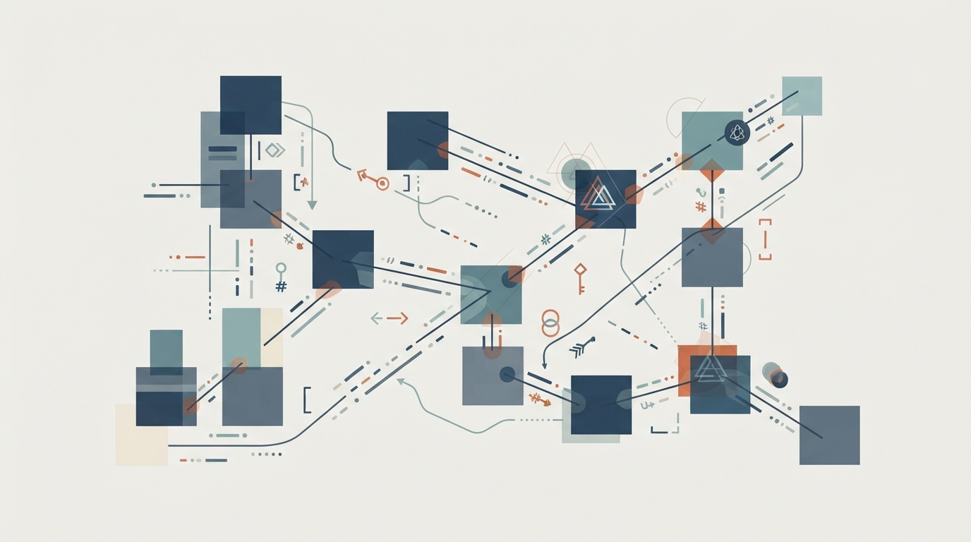 Abstract blockchain audit ledger graphic