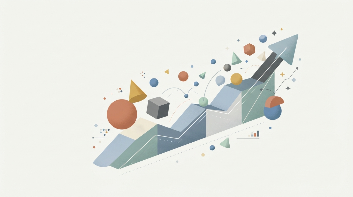 Abstract gamified growth chart.
