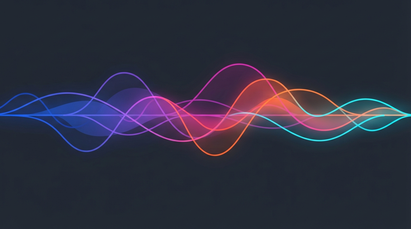 Abstract representation of transforming audio waves