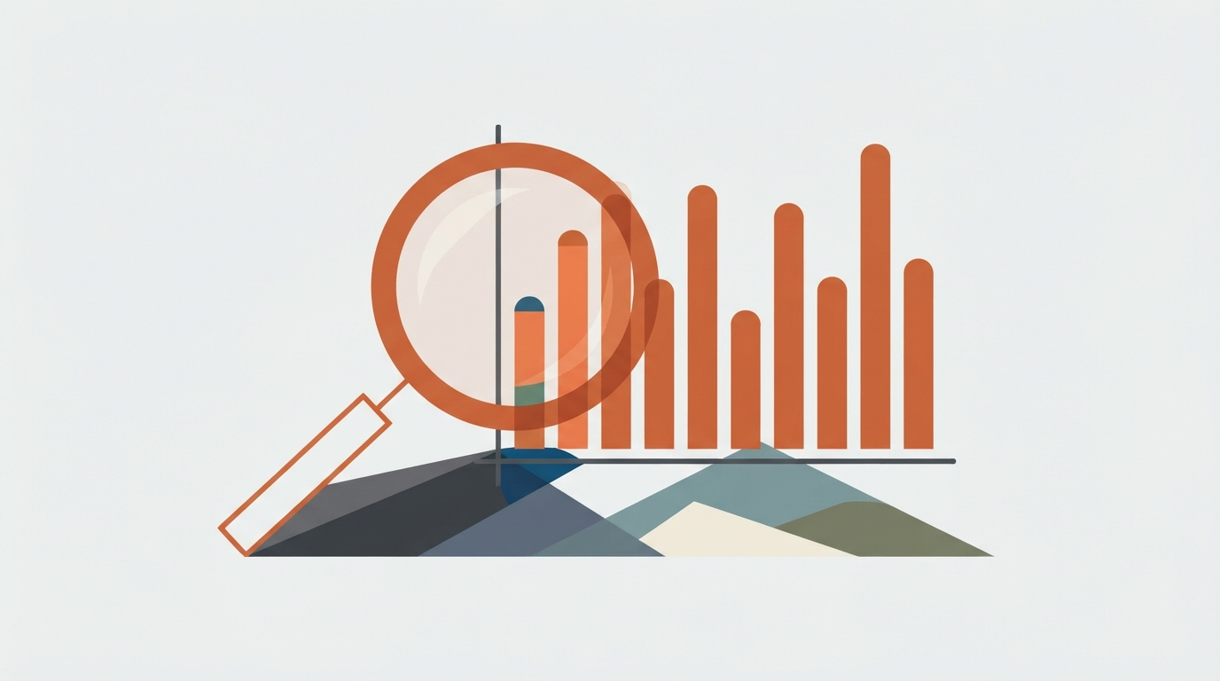 Minimalist search analytics data chart graphics