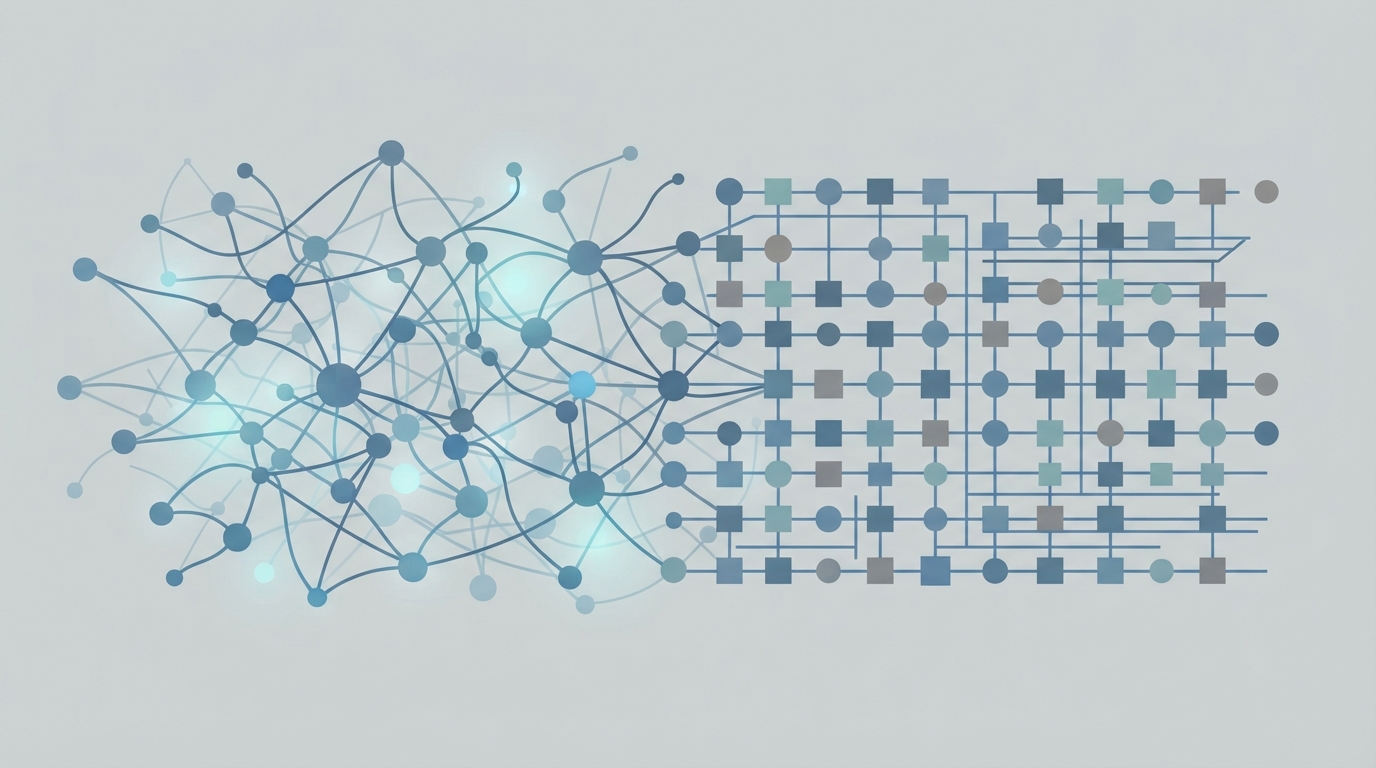 Abstract web of blue nodes forming a corporate grid