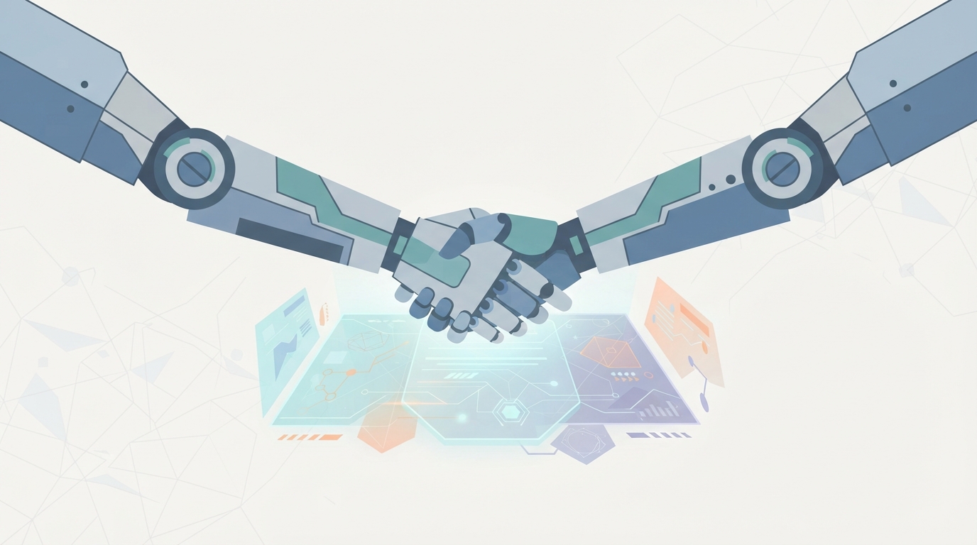 Robotic handshake over smart contract