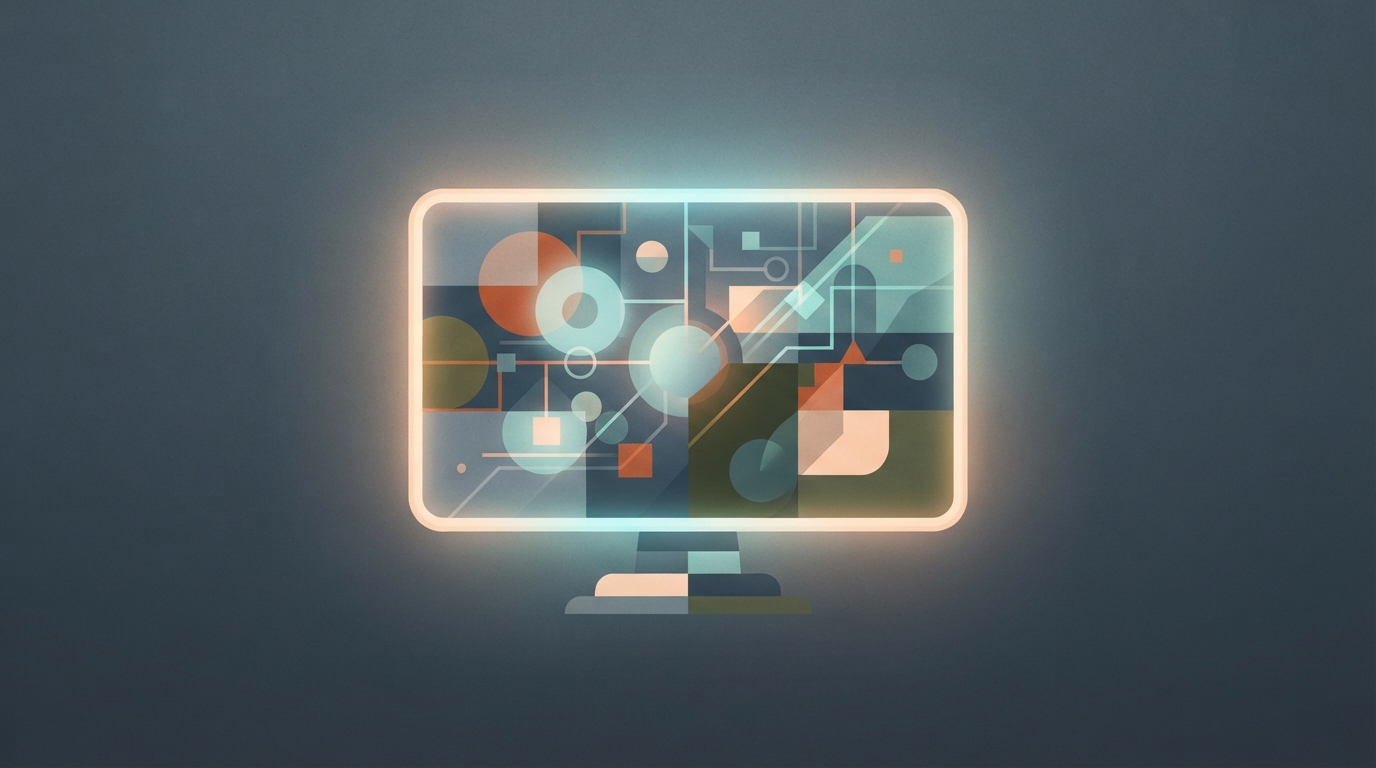 Abstract glowing screen frame