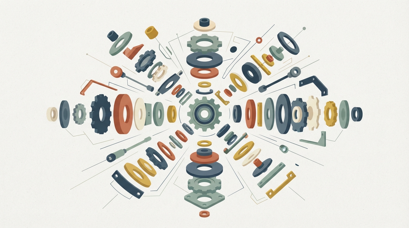 Abstract 3D mechanical expansion graphic