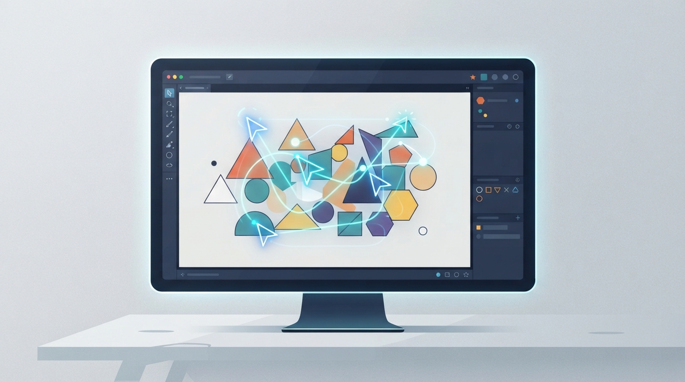 Abstract visualization of automated desktop design tasks