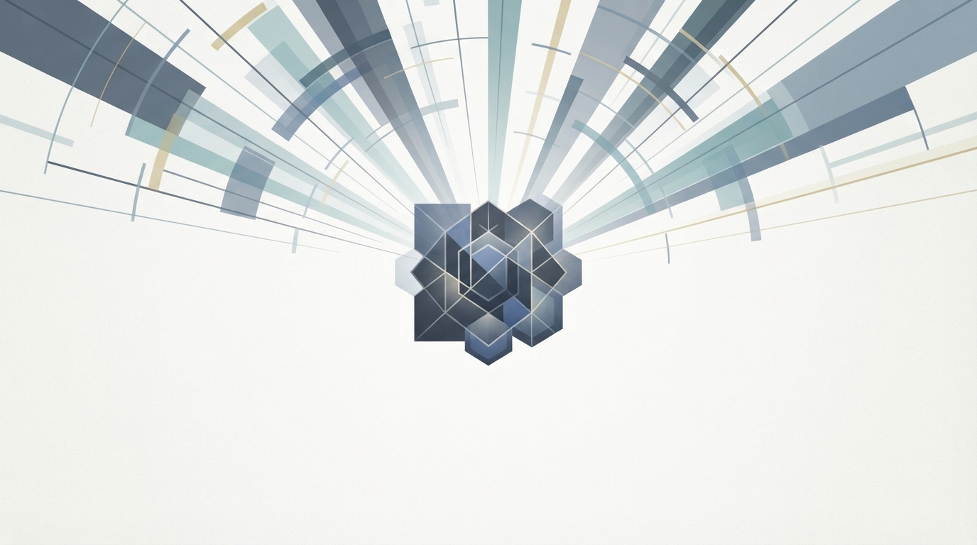 Abstract AI recommendation network visualization