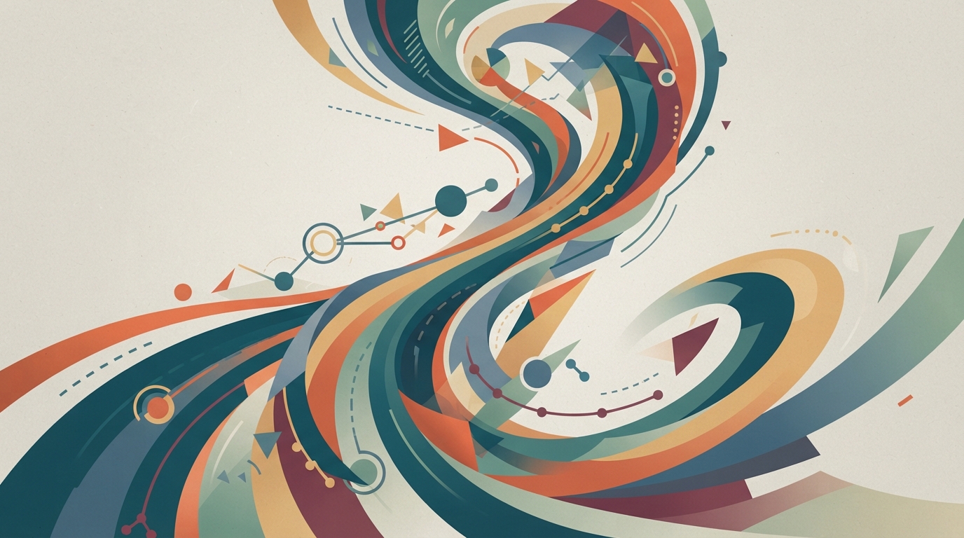 Abstract dynamic swirls of colour
