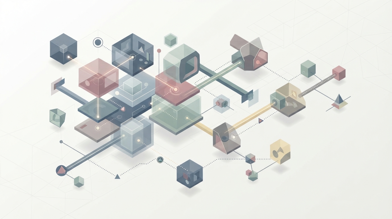 Abstract shapes representing digital collaboration