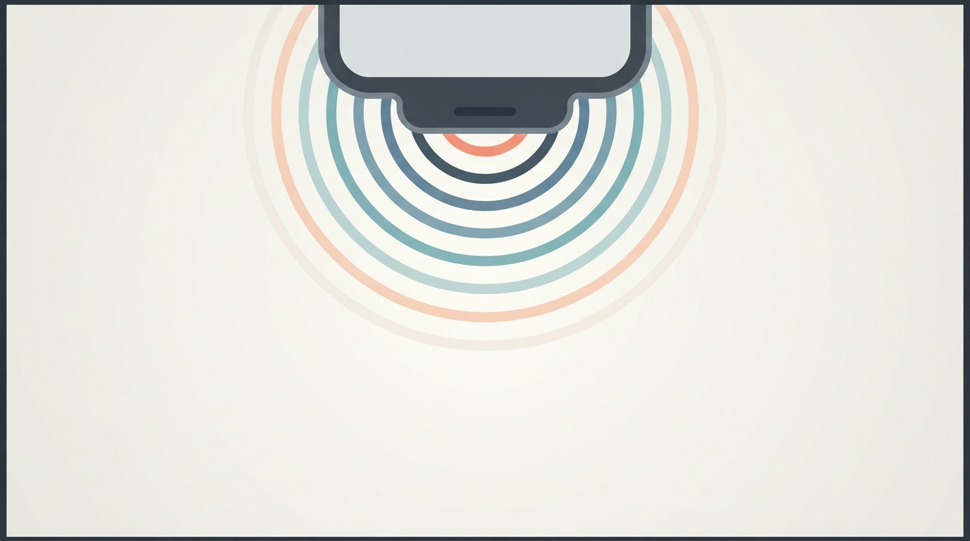 Illustration of a voice assistant built into a mobile interface