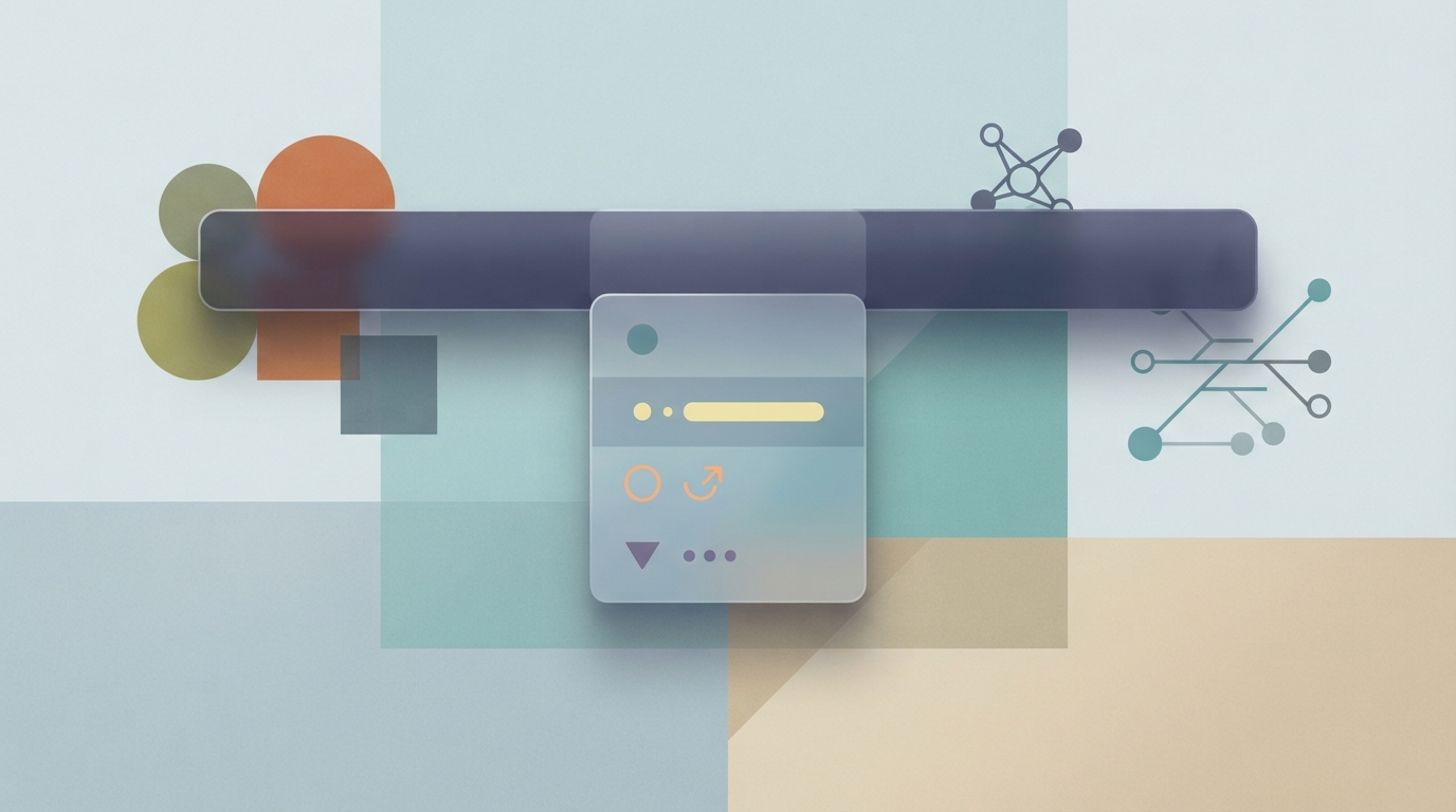 Abstract minimal menu bar interface graphic